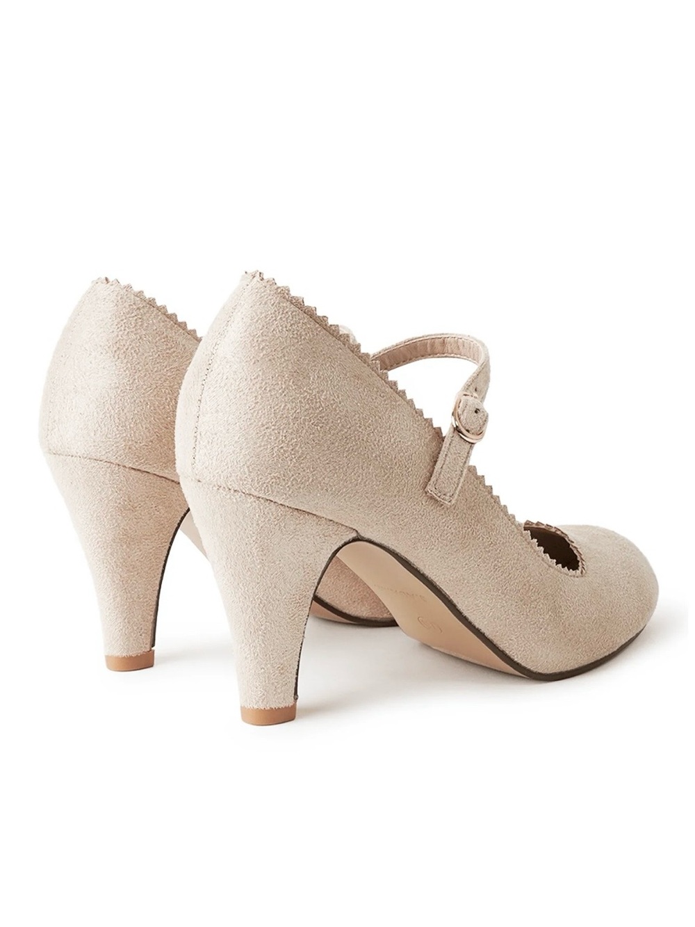 J.Adams Honey Nude Suede Mary Jane Heels - Picture 4 of 5